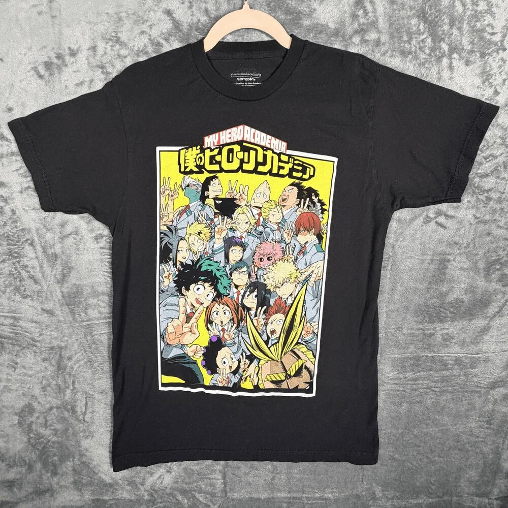 Funimation My Hero Academia Unisex TShirt Black‎ Sz Med Anime Graphic SS Cotton
